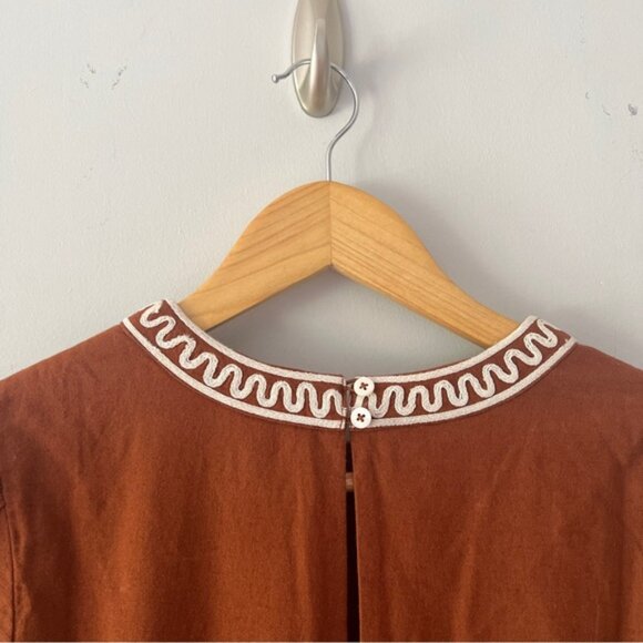 Sezane Calitta Dress in Caramel Ecru Size 6 - Picture 7 of 8